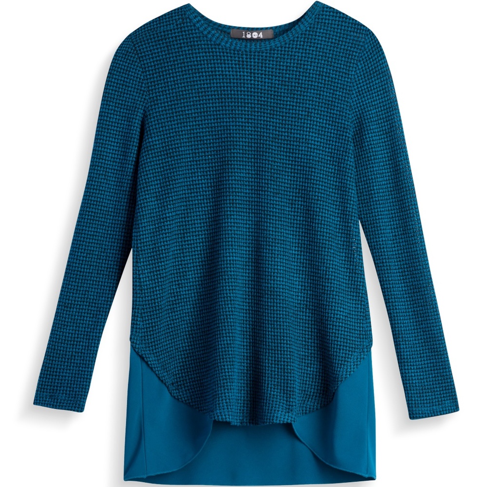 Woven Back Detail Knit Top